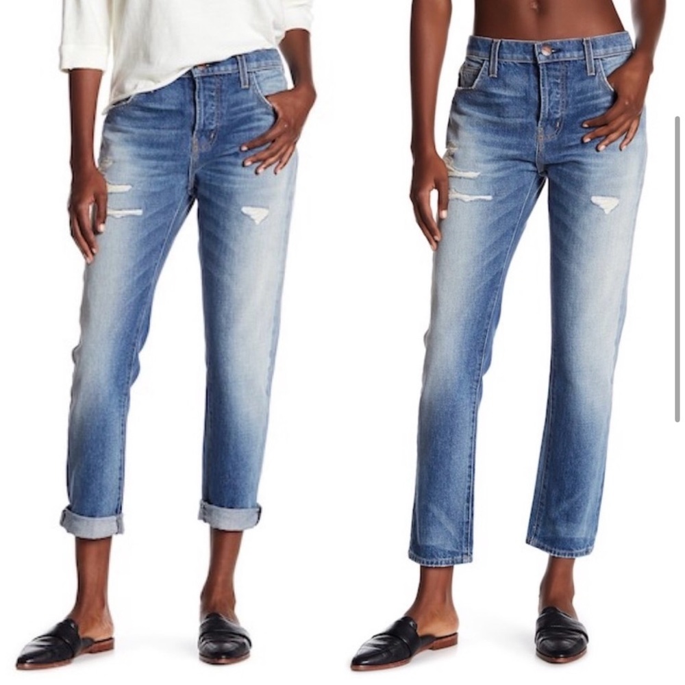 NWOT CURRENT/ELLIOTT 28 JEANS THE SLOUCHY SKINNY DISTRESSED